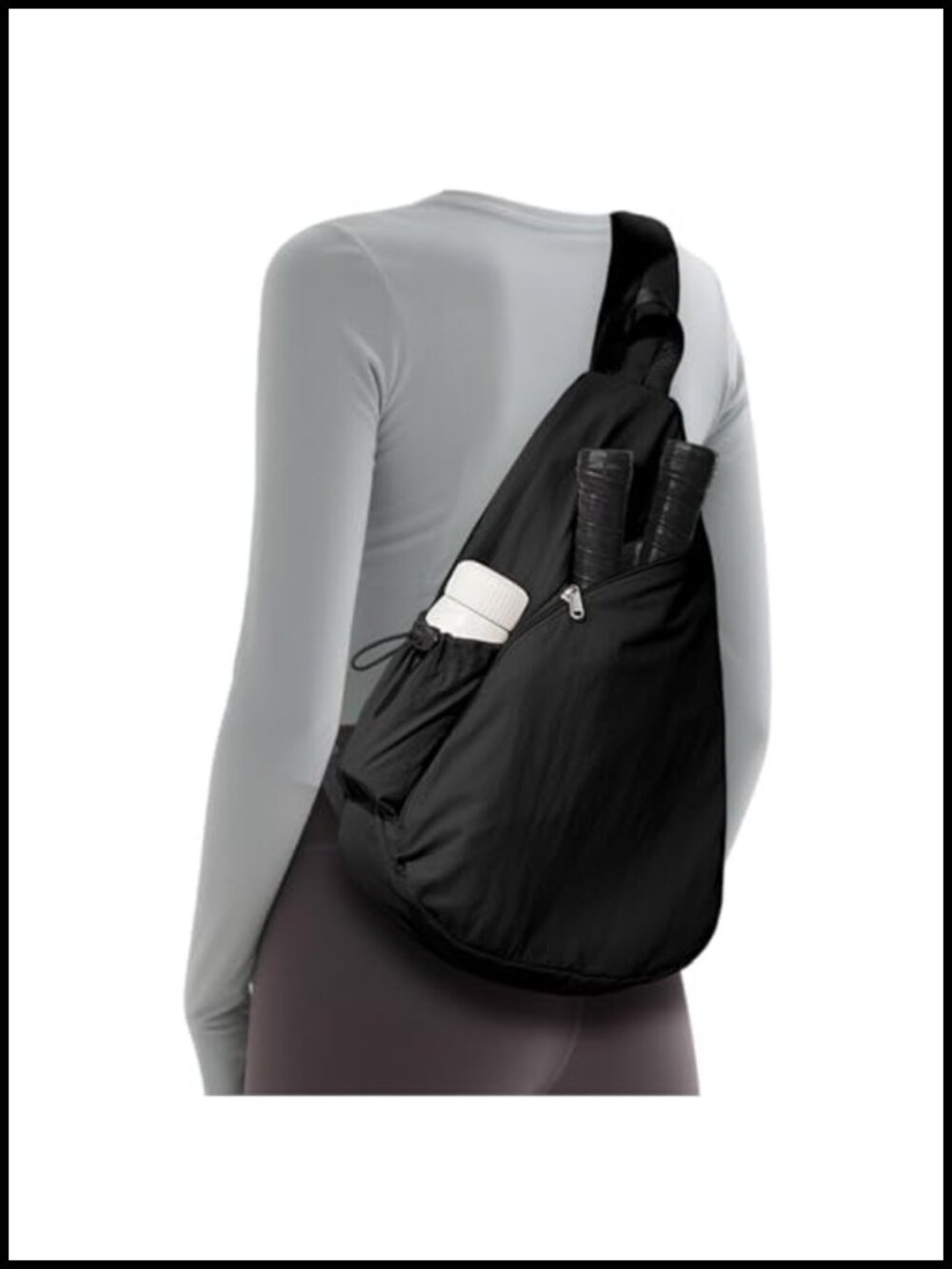 Pickleball Sling Bag with Pockets for Paddles and Gear, Adjustable Strap